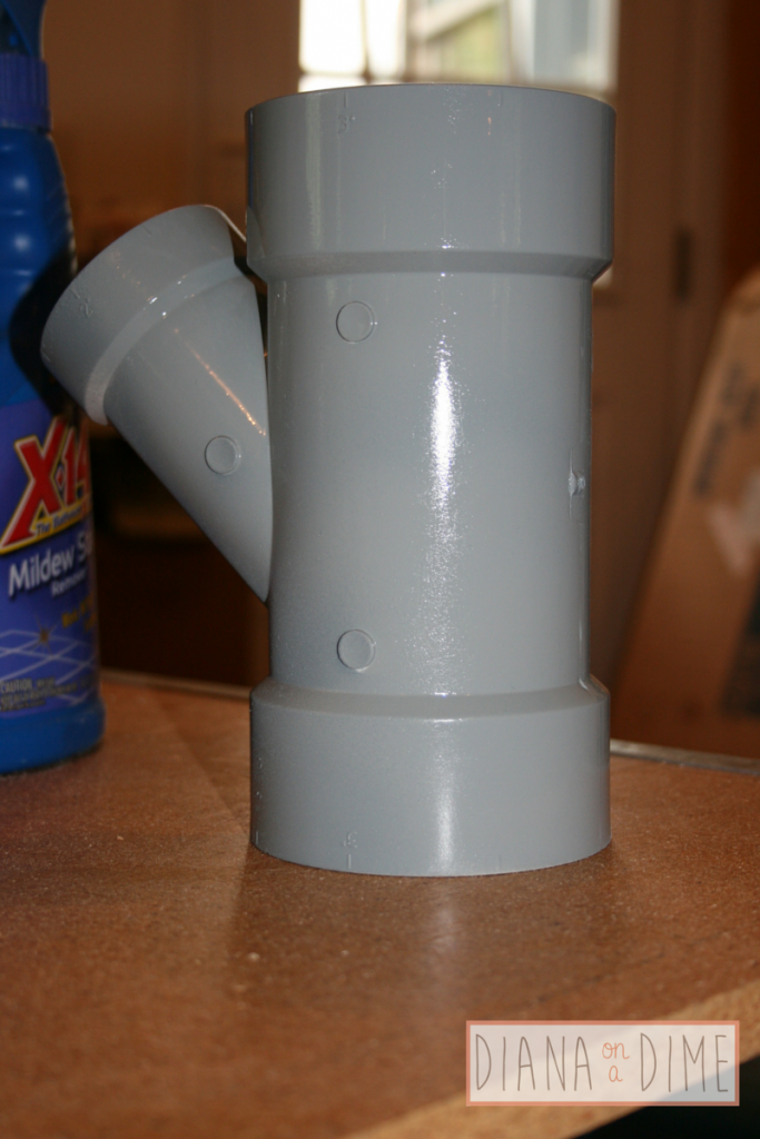 DIY Spray Paint Plastic PVC Pipe First Coat